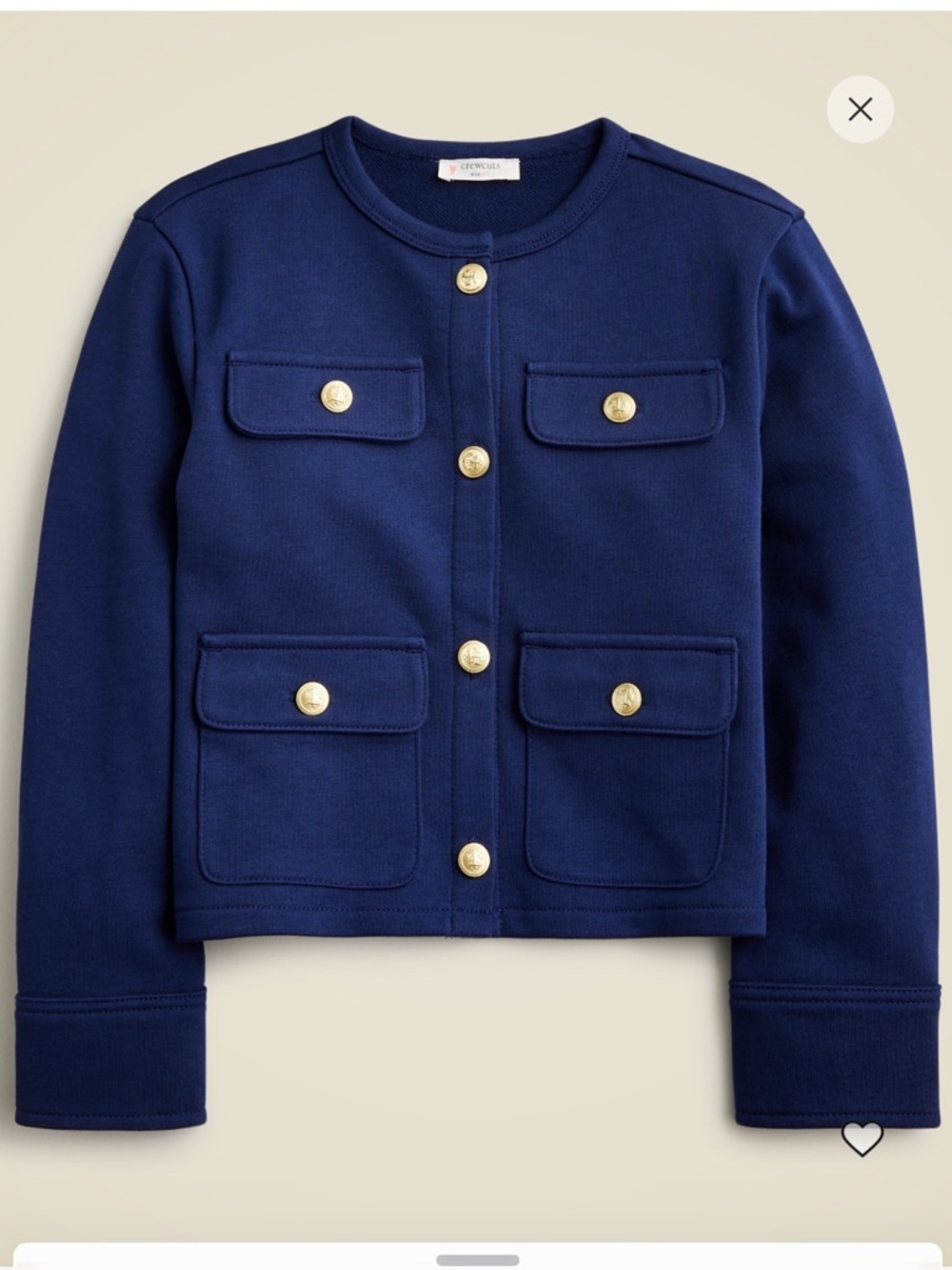 J.Crew Girls’ Navy French Terry Lady Jacket/Sailor White Pull-On Terry Short—6 - Picture 3 of 12